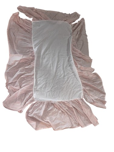 Restoration Hardware Baby & Child Crib Bed Skirt Pink Cotton 14" Drop Split