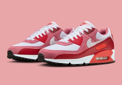Nike New Mens Air Max 90 Peony Light Crimson Red White