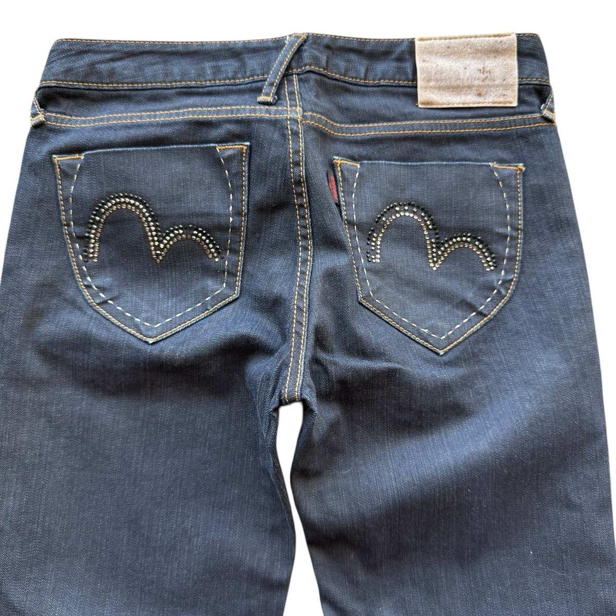 EVISU Donna Women's Bootcut Flared Denim Jeans Dark Wash Logo