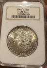 1904-O Morgan Silver Dollar - NGC MS64 ! Old  Fatty Holder! Nice Rim Toning