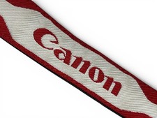  Near MINT CANON Red  White Carring Neck Shoulder Strap for SLR Camera JAPAN