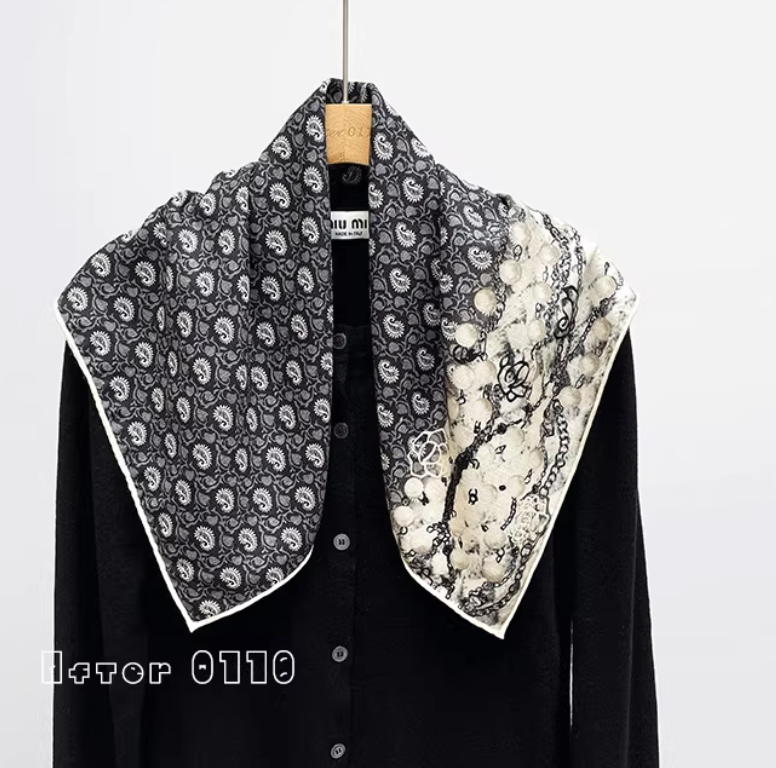 70% cashmere 30% silk aura cashew double side printed square Wrap shawl 25'' new