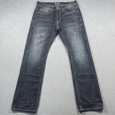 Salvage Buckle Anarchy relaxed straight jeans men 31R (fit 32x31) blue dark wash