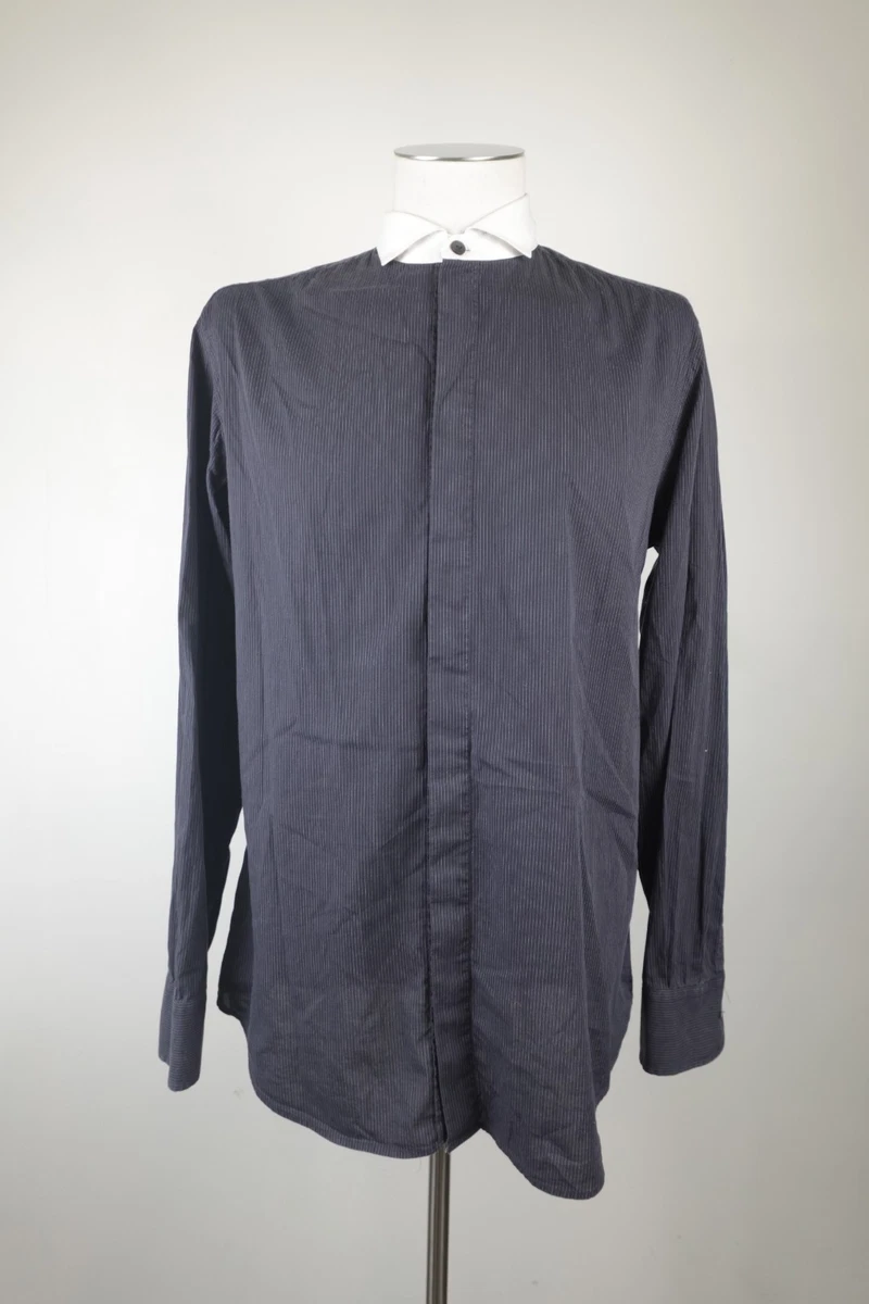 Camicia righe larghe blu e beige slim - Alessandro Boni Camiceria