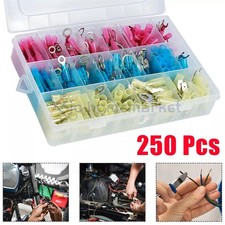 250x Heat Shrink Wire Connectors Electrical Ring Fork Spade Crimp Terminals Kit