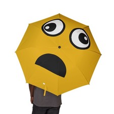 48'' Emoji Face Umbrella, Fun Rain Gear, Cute Wierd Travel Accessory