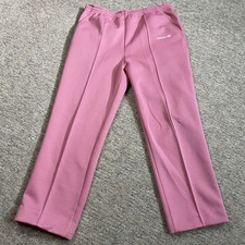 Vintage 70s 80s Adidas Pleated Sweatpants Track Pants Pink Hem Size fits Medium