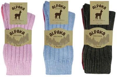 SOBI STRUMPFWAREN GMBH Alpaka Socken Damen G.35-42, Trendfarben, Winter, warm, 40% Alpaka, 4 Paar, Neu