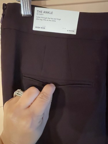 Pantaloni alla caviglia Ann Taylor Curvy Fit vita alta 6P gamba slim poliestere/spandex prugna 6P - Foto 17 di 17
