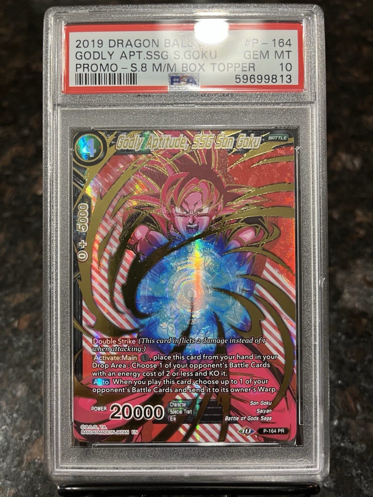 Godly Aptitude SSG Son Goku P-164 Promo Foil Dragon Ball Super Card | PSA 10