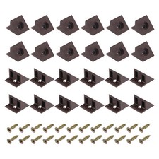 24Pcs 14x13x9mm Nylon Shelf Right Angle Brackets with Screws (Brown)