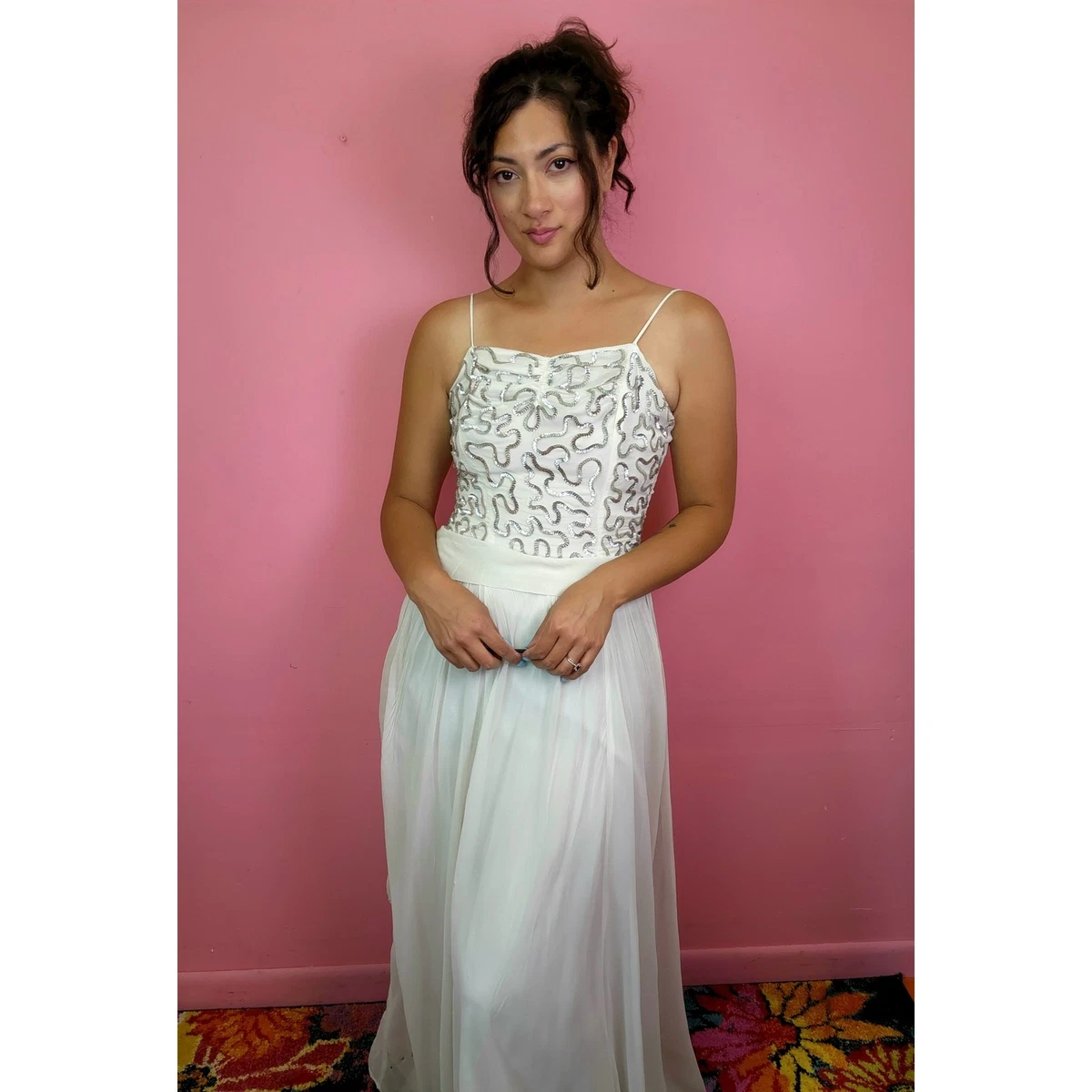 vintage sequin dress ebay Sequin Silver Vintage Dresses for Women for sale
