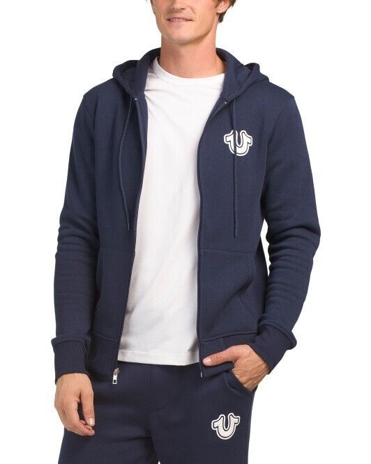 True Religion 2 PC Hoodie Set Men's Size L Fleece Sweatsuit Tracksuit Outfit NWT thumbnail 2