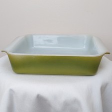 Anchor Hocking Fire King Avocado Green 8 Squa...