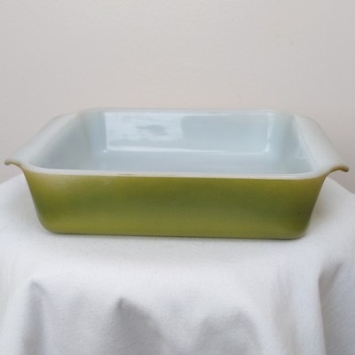 Anchor Hocking Fire King Avocado Green 8'' Square Baking Dish Ovenware