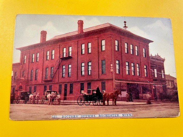 1910's Rochester, MN Medical Offices Horse & Buggies RPPC
