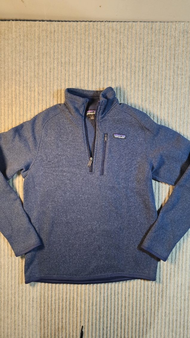 Patagonia Better Sweater Quarter Zip Vest Small Blue