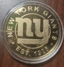 NEW YORK GIANTS 2011 GAME COIN ACRYLIC CASE..THE HIGHLAND MINT 24k Overlay RARE!