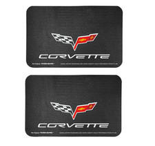 Fender Gripper Black Fender Cover Mat Chevrolet C6 Corvette Flag Logo - Qty 2 Fender Gripper Black Fender Cover Mat Chevrolet C6 Corvette Flag Logo - Qty 2