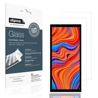 2x Schutzfolie für Waveshare 10.4 Zoll Display - Anti-Shock 9H Folie dipos