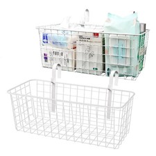 2 Pack Bedside Hanging Wire Basket for Storage Bedside Caddy Hanging Organize...