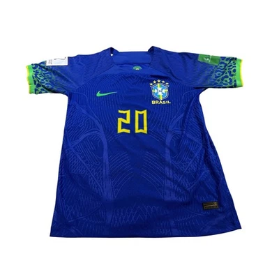 Nike Brazil Soccer Jersey M Blue Vini Jr 2022 World Cup Away Dri-FIT ADV CV7891 - Image 1 of 4