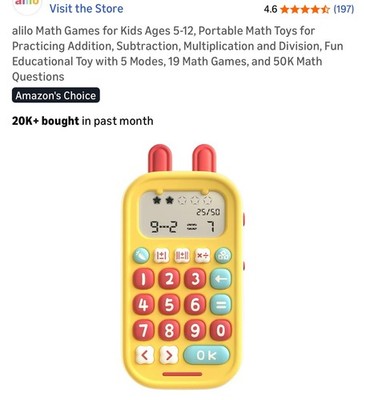  Math Games for Kids Ages 5-12, Portable Math Toys for Practicing KS-1