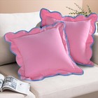 Pink Scalloped Throw Pillow Covers 18x18 Set of 2 Decorative Pillow Covers