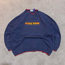 vintage 90s Disney Winnie the Pooh Blue Crewneck Sweatshirt size with back hit M