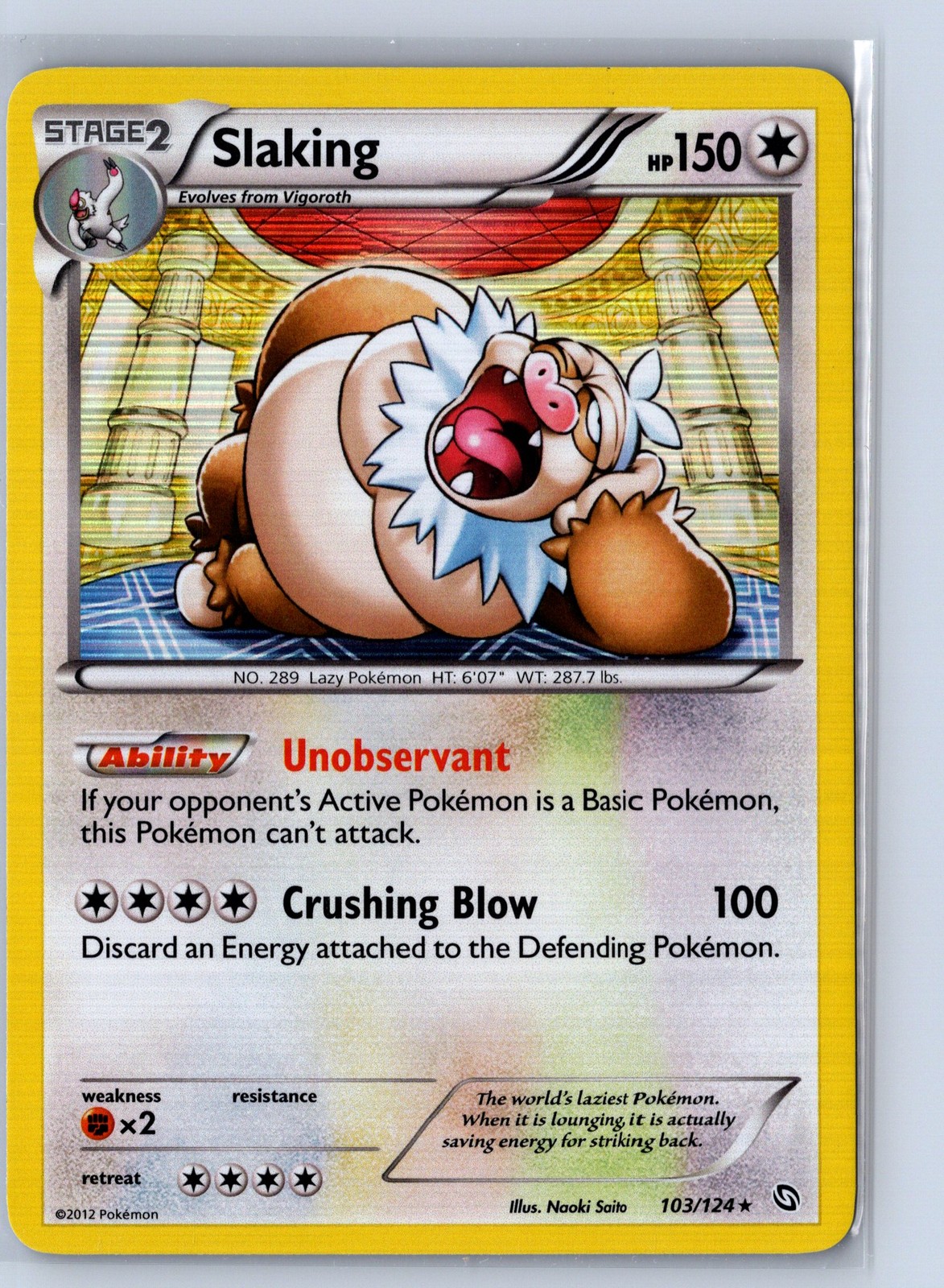 Pokemon tcg: Dragons Exalted Slaking #103/124 Holo Rare