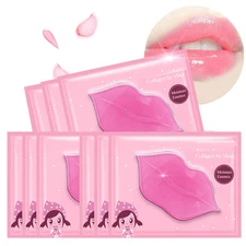 Lip Mask, 30PCS Collagen Crystal Pink Care Gel Pads Treatment,... 