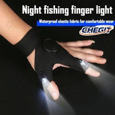 LED Half Finger Gloves Waterproof for Men Women Night Fishing Cycling Running