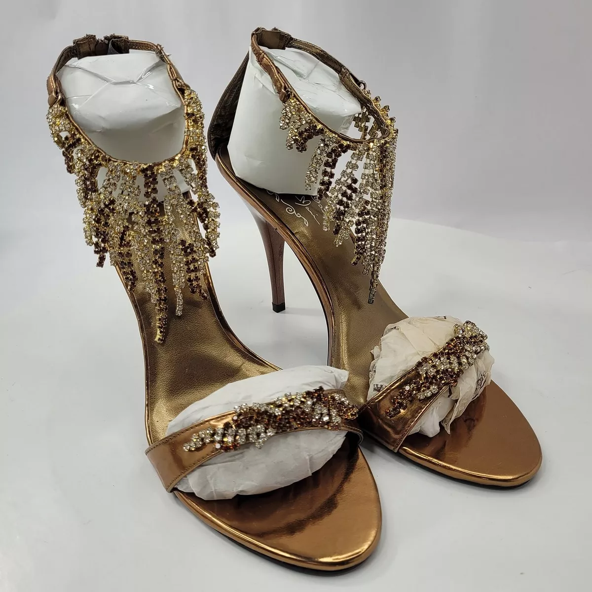 Bronze rhinestone best sale shoes