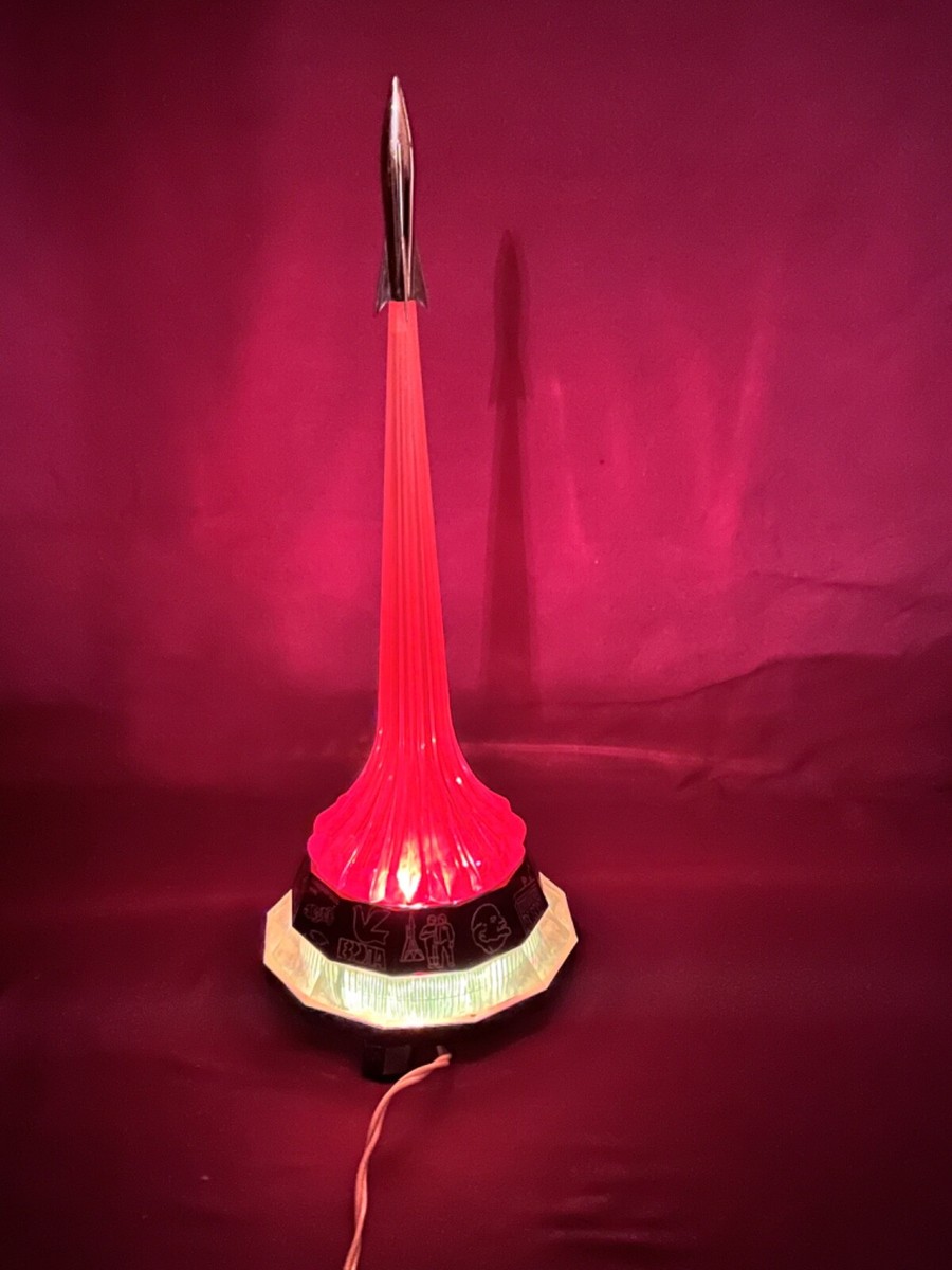Rare Vintage Soviet Night Light Table Lamp Rocket Space Sputnik