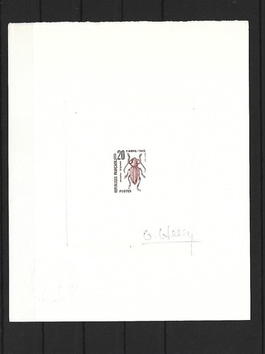 France, 1982,Bug, signed artist die proof in red