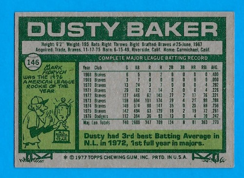 1977 TOPPS BASEBALL Singles U Pick - HOF, Rookies, Stars, Commons - all scanned - Picture 116 of 427