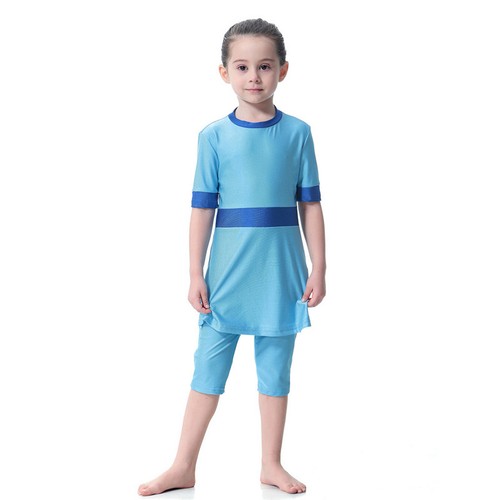 3 PCS Children Swimwear Girl Short Sleeve Top Pants Cap Set Kids Suit Swimsuit - Picture 18 of 44