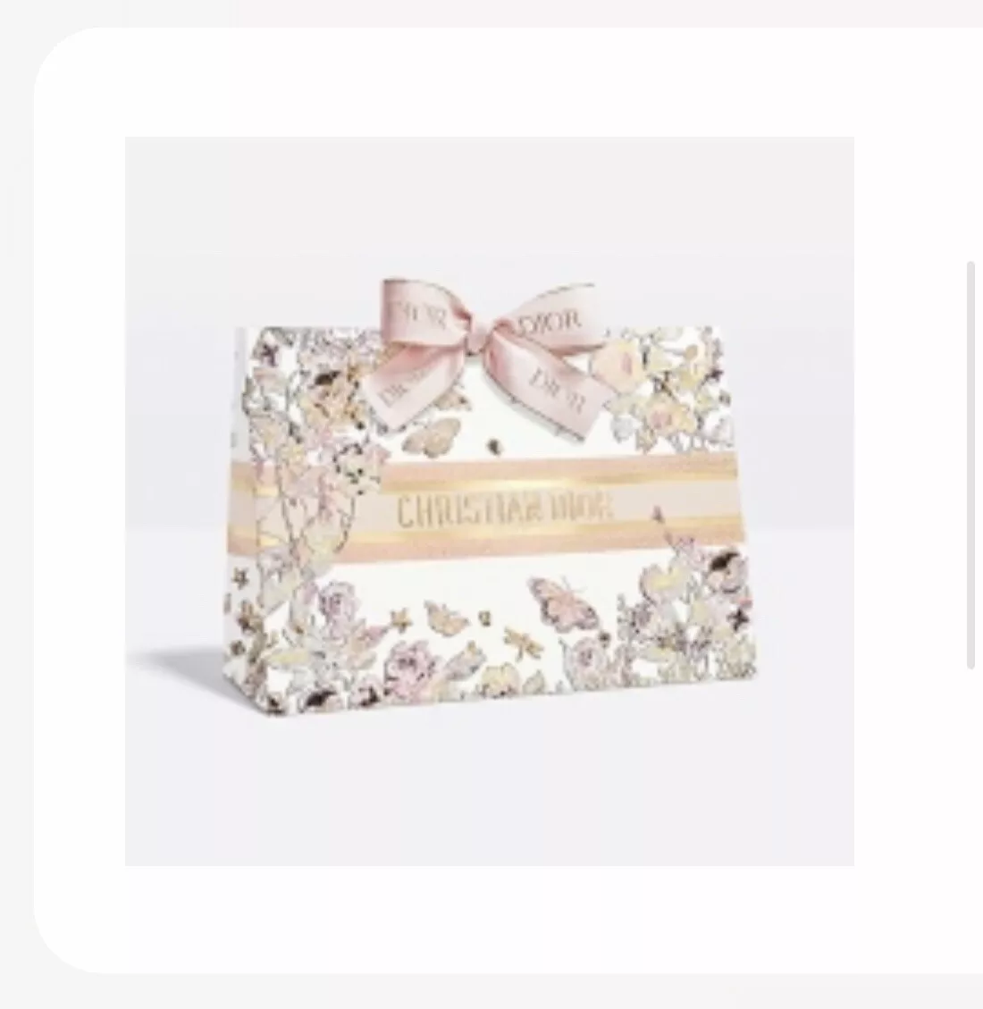 Sac cadeau Dior 2025 motif fête des mères rectangulaire avec ruban 24,5x17,5x9cm