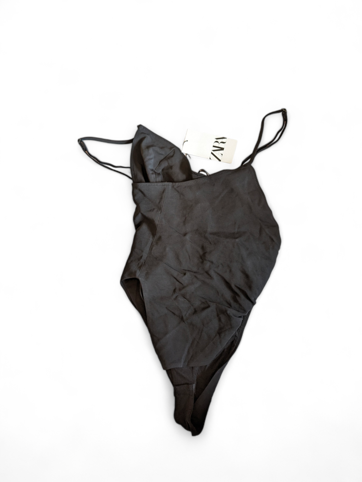 Zara Strappy Draped Bodysuit BLACK Size MEDIUM 4886/257 BNWT RRP £27.99