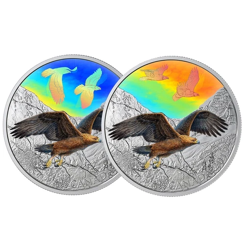 2019 Canada $30 Majestic Birds in Motion: Golden Eagles - 2 oz Fine Silver Coin