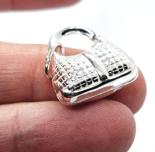 Bolso de mano colgante de plata de ley 925 con dije de joyería - Imagen 2 de 8