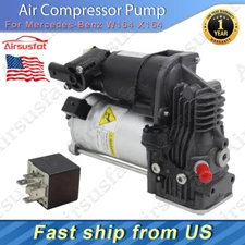 Fit Mercedes W164 X164 2005-2013 Air Suspension Compressor with Relay 1643201204
