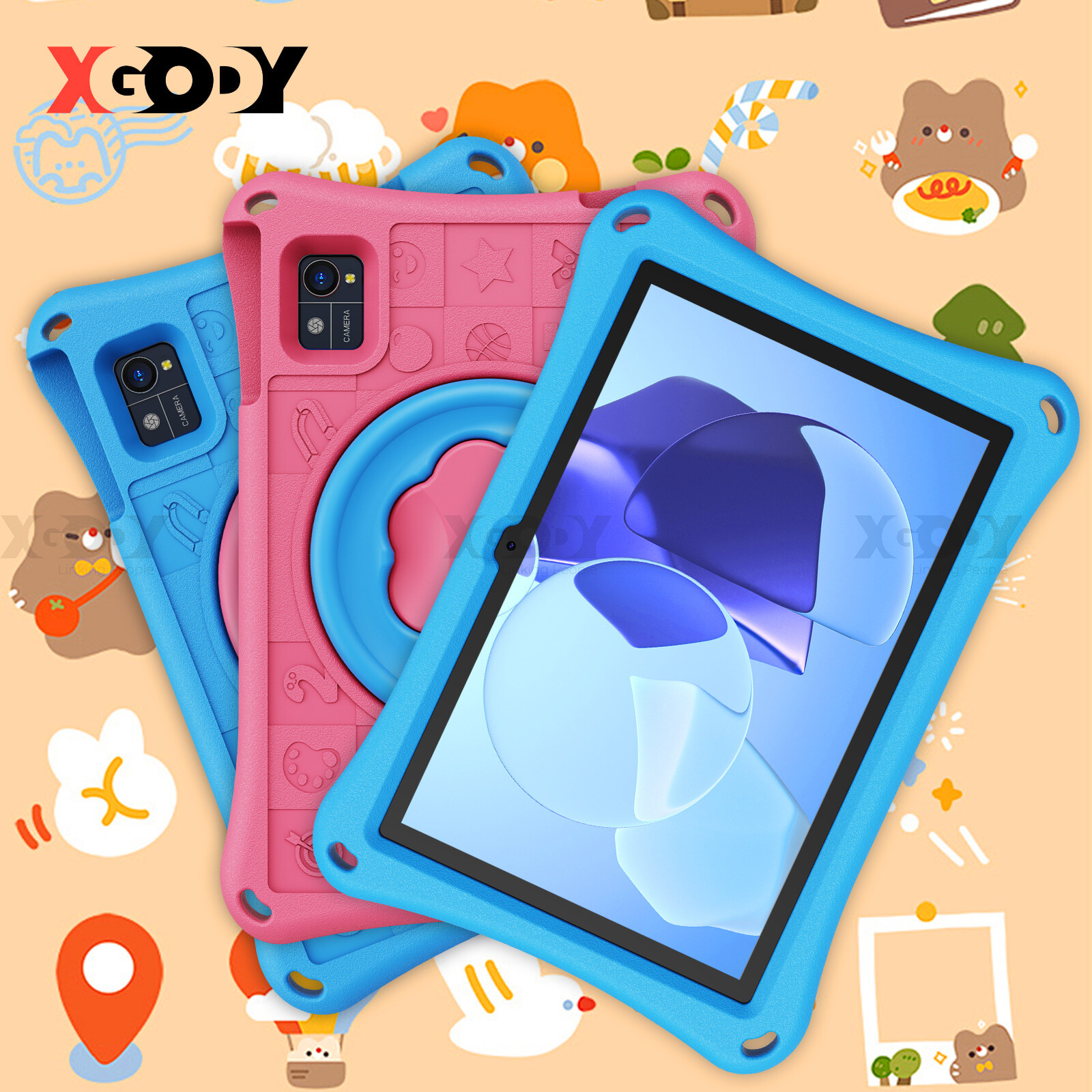 Kids Tablet 10.1In Android 13 12GB RAM 128GB IPS ROM WiFi BT5.0 13MP Dual Camera-image