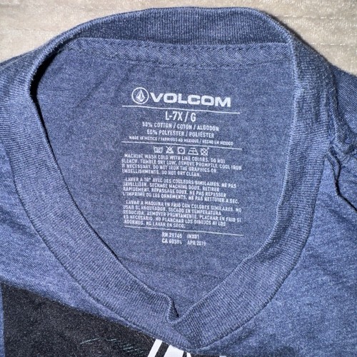 Volcom Large 7X Graphic T-Shirt Stone Black Blue Boys Skateboard - Picture 2 of 2