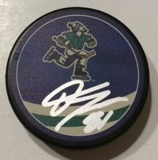 DAKOTA JOSHUA  SIGNED VANCOUVER CANUCKS REVERSE RETRO HOCKEY PUCK W/ CASE COA