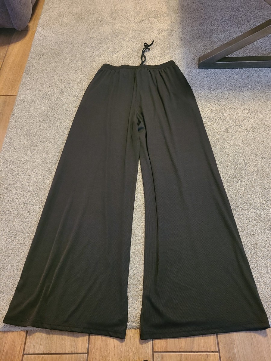 YOZY BLACK WIDE LEG PANTS SIZE LARGE WOMENS | eBay