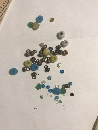 Rare Indian trade beads and Rattle decorations found in Fulton County New York