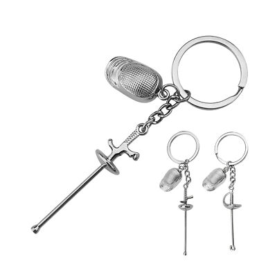 Fencing Keychain Metal Key Ring With Fencing Pendant Sports Lovers Collectible