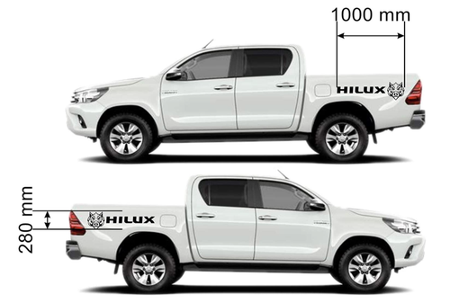 TOYOTA HILUX MK7 MK8 MK9 INVINCIBLE 4x4 HOG VEHICLE GRAPHICS DECALS STICKERS x2 - Picture 3 of 4