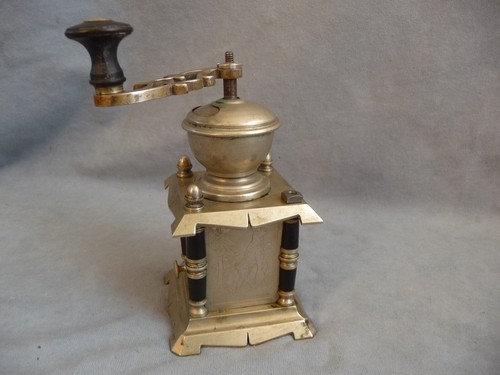 rare antique miniature ornate coffee mill pepper mill grinder decorated 1900s - Picture 6 of 19